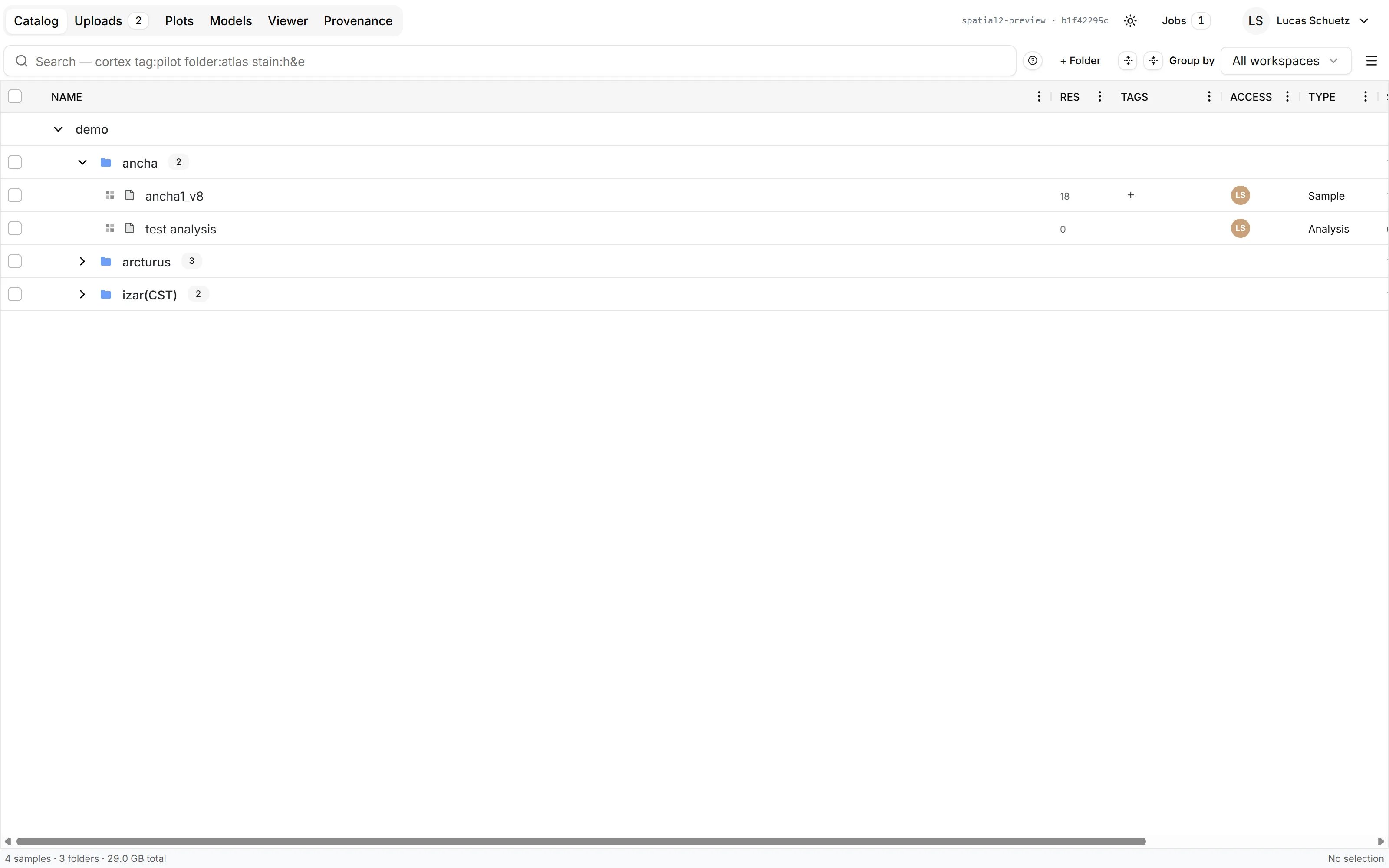 SPATIAL 2: Catalog