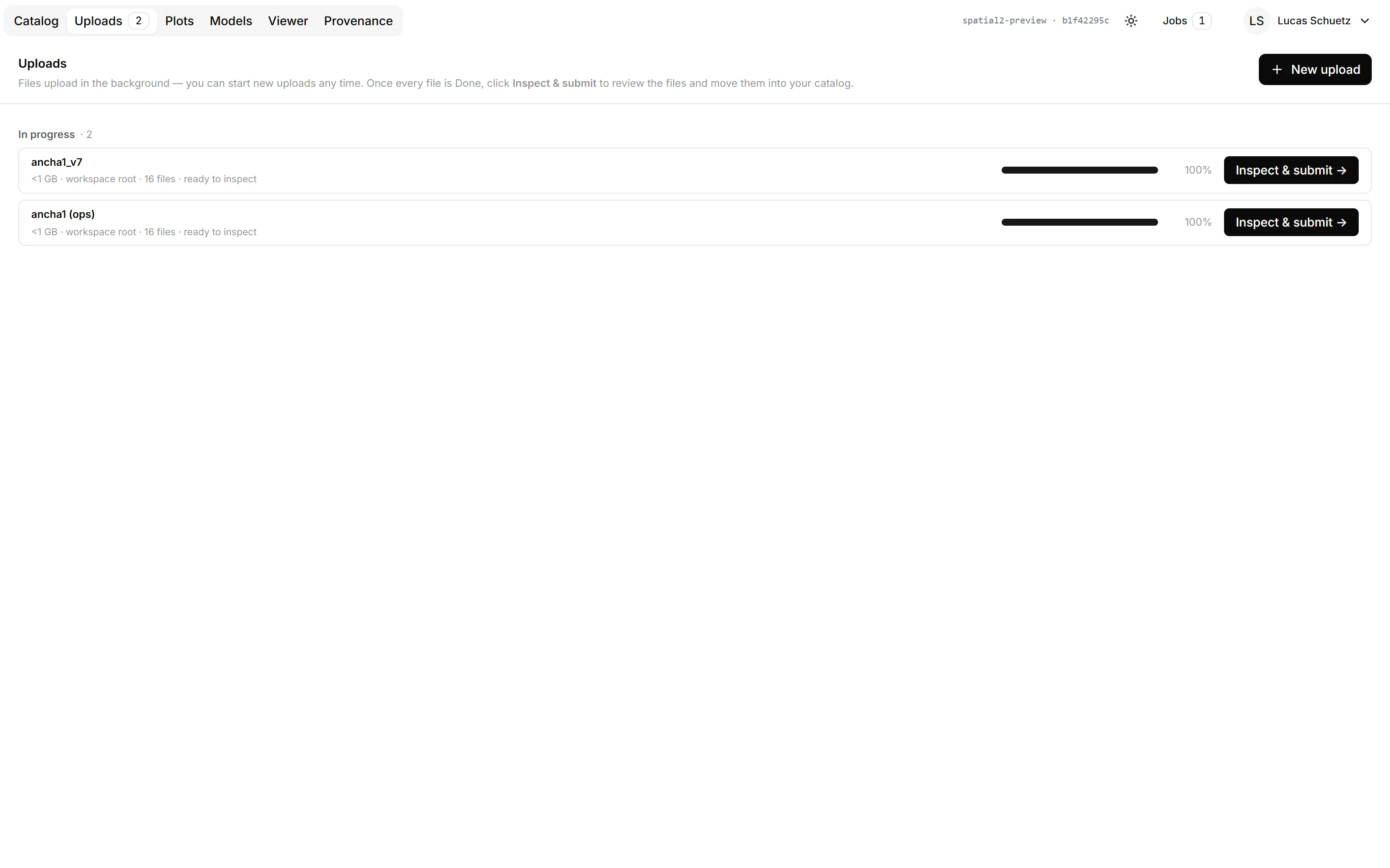SPATIAL 2: Uploads